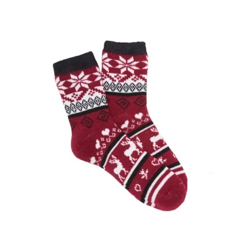 Woolrich Aloe-Infused Double-Layer Patterned Crew Socks One Size